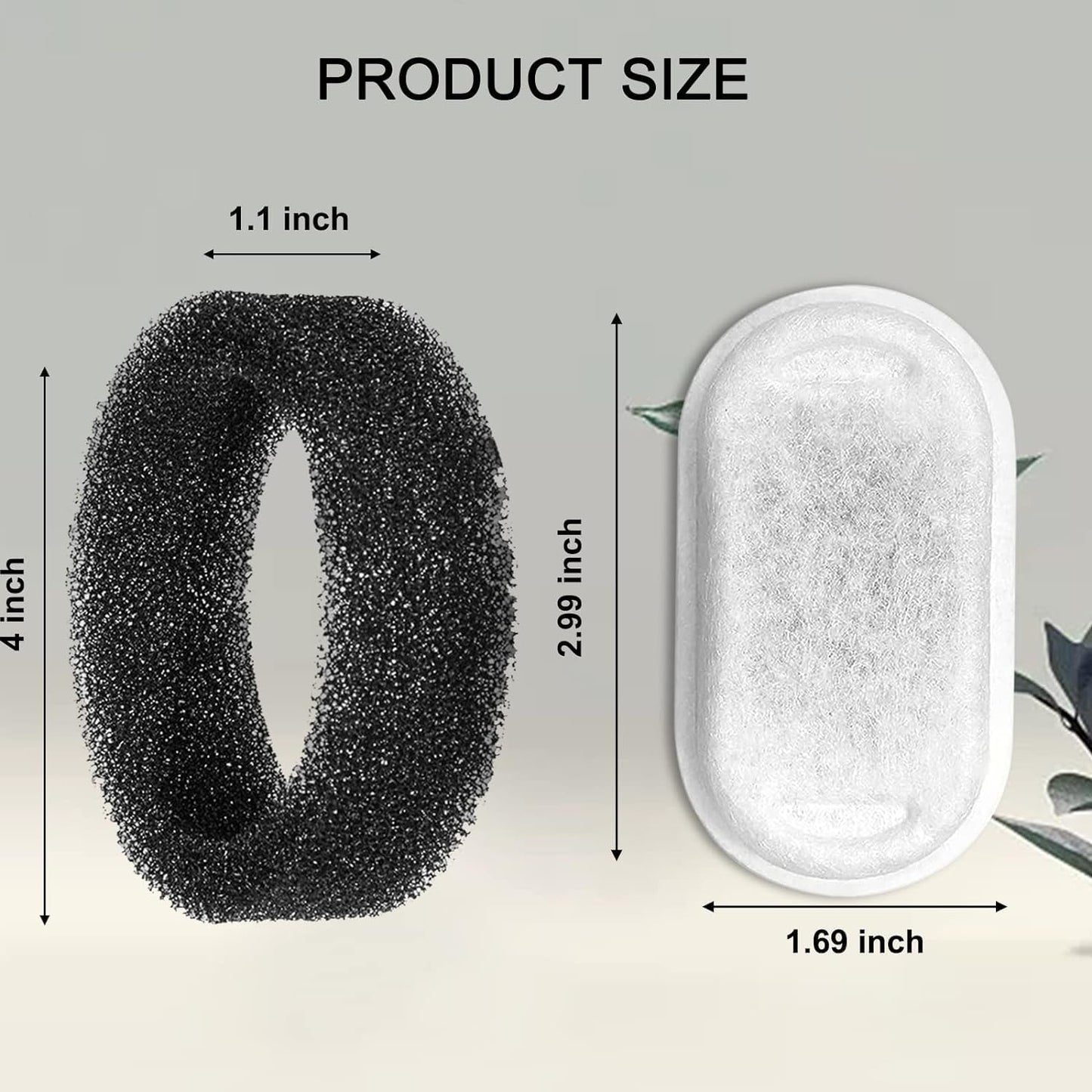 Cat Water Fountain Filters for 108/3.2L& 67Oz/2L Stainless Steel Pet Water Dispenser Fountain Filters,8/12/16 Cat Fountain Filter Replacement with 8/12/16 Sponges (24 Filters& 24 Sponges)