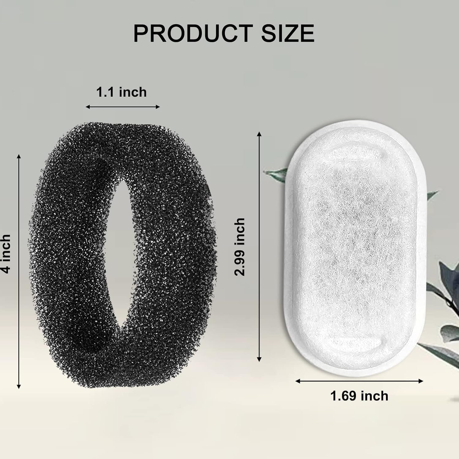 Cat Water Fountain Filters for 108/3.2L& 67Oz/2L Stainless Steel Pet Water Dispenser Fountain Filters,8/12/16 Cat Fountain Filter Replacement with 8/12/16 Sponges (24 Filters& 24 Sponges)