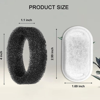 Cat Water Fountain Filters for 108/3.2L& 67Oz/2L Stainless Steel Pet Water Dispenser Fountain Filters,8/12/16 Cat Fountain Filter Replacement with 8/12/16 Sponges (24 Filters& 24 Sponges)