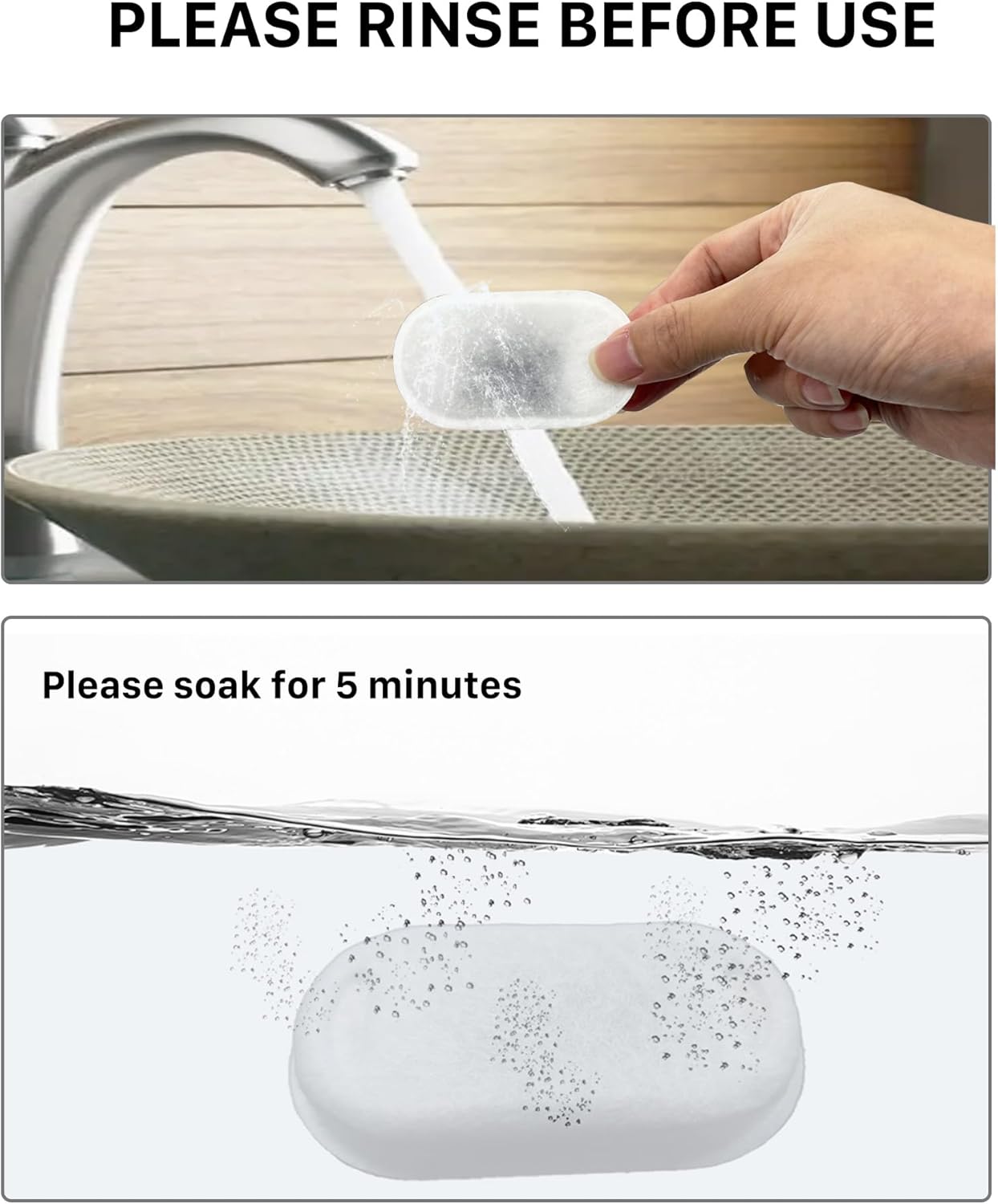 Cat Water Fountain Filters: 24 Pack Pet Fountain Filters, Replacement Filter for 67Oz/2L&108Oz/3.2L Stainless Steel Cat Fountains (12 Filters&12 Sponges)